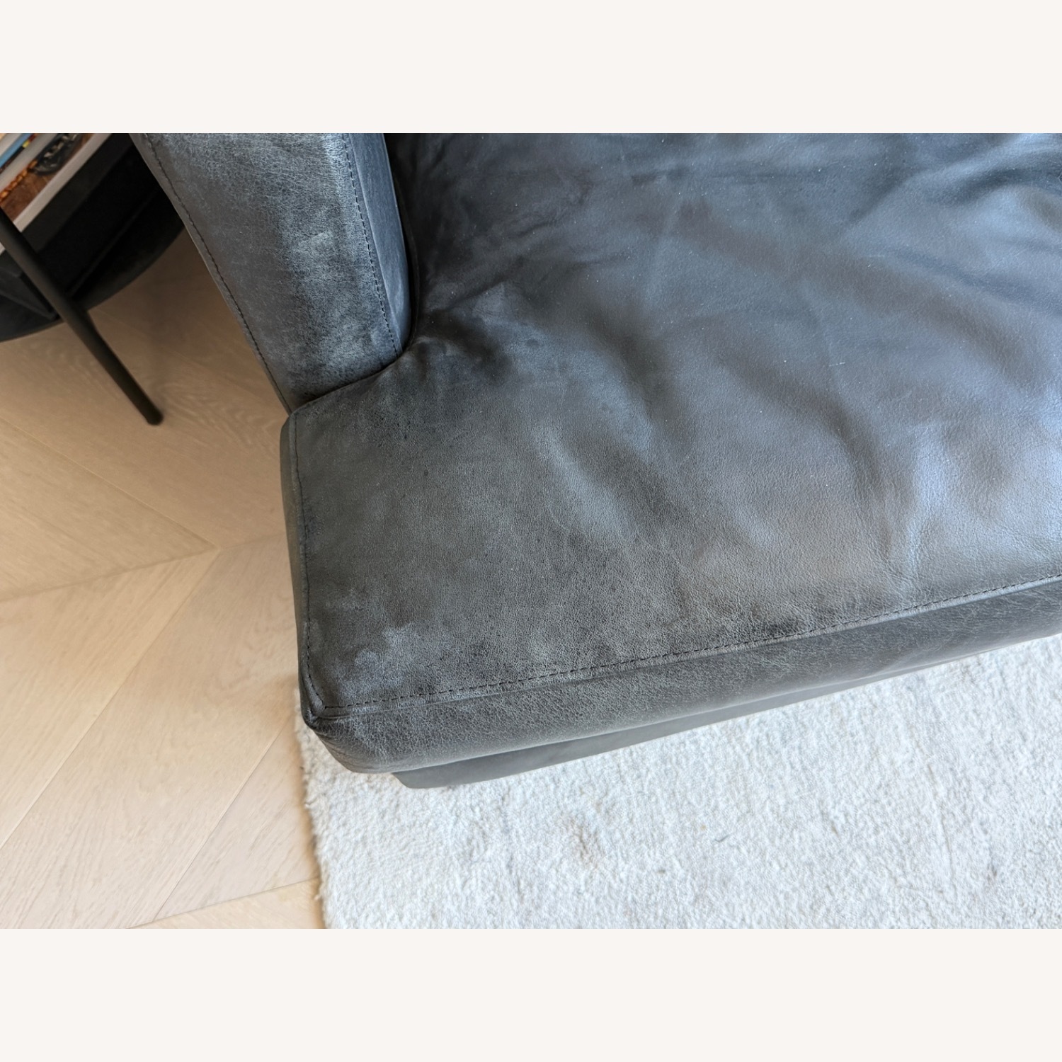 Anthropologie Bowen Leather Ebony Sofa - image-2