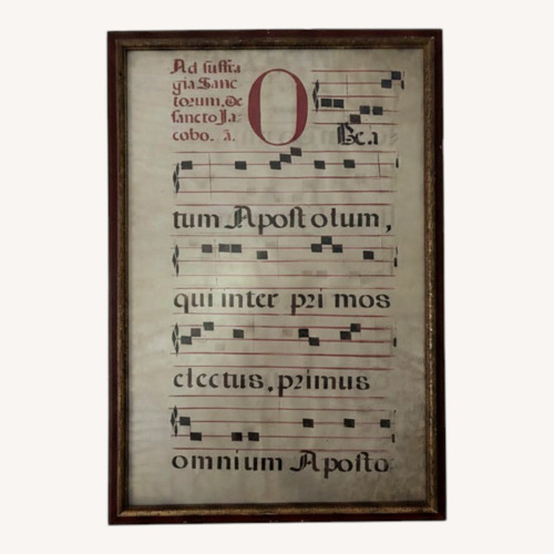 Used Frame Gregorian Chant Manuscript Reproduction  for sale on AptDeco