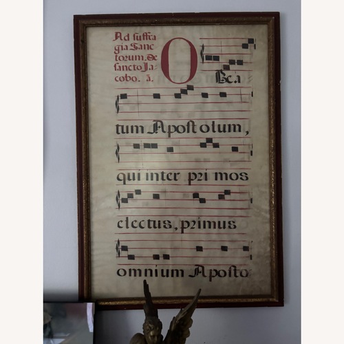 Used Frame Gregorian Chant Manuscript Reproduction  for sale on AptDeco