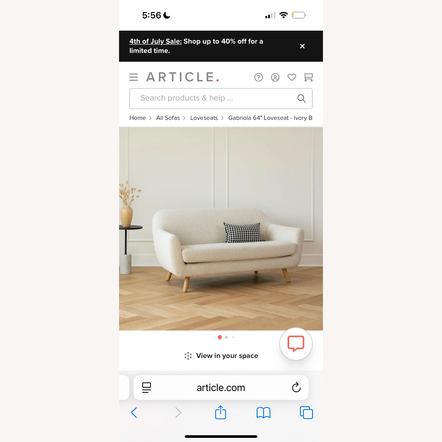 Article Gabriola White Boucle Loveseat - image-1