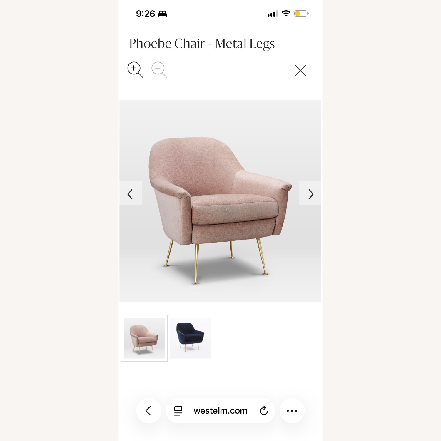 West Elm Phoebe Chair Pink Fabric Armchairs - image-2