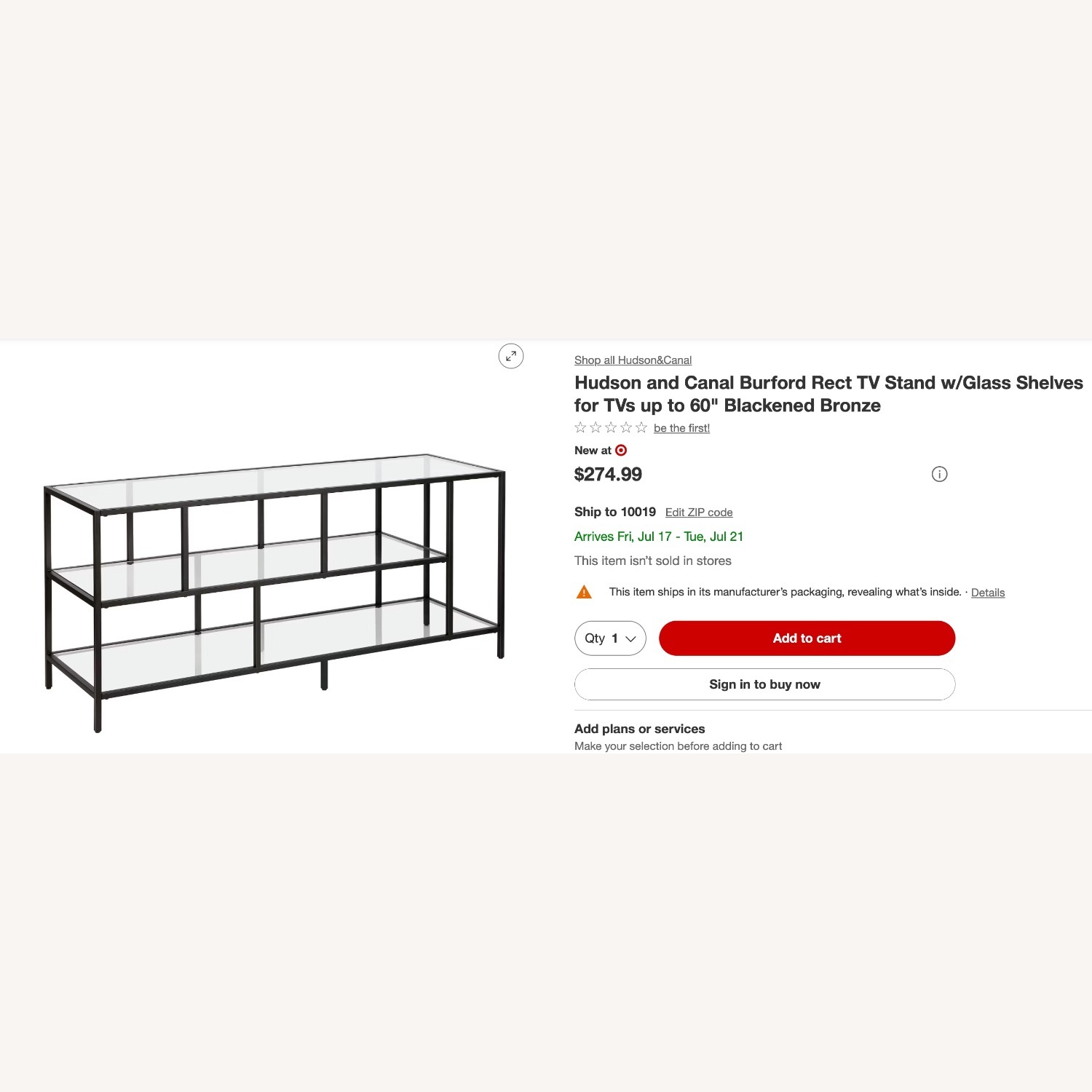 TV Stand W Glass Shelves for TVs - image-3