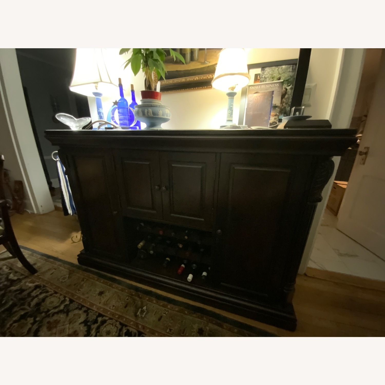 Traditional Mahogany Buffet Wine Storage - image-4