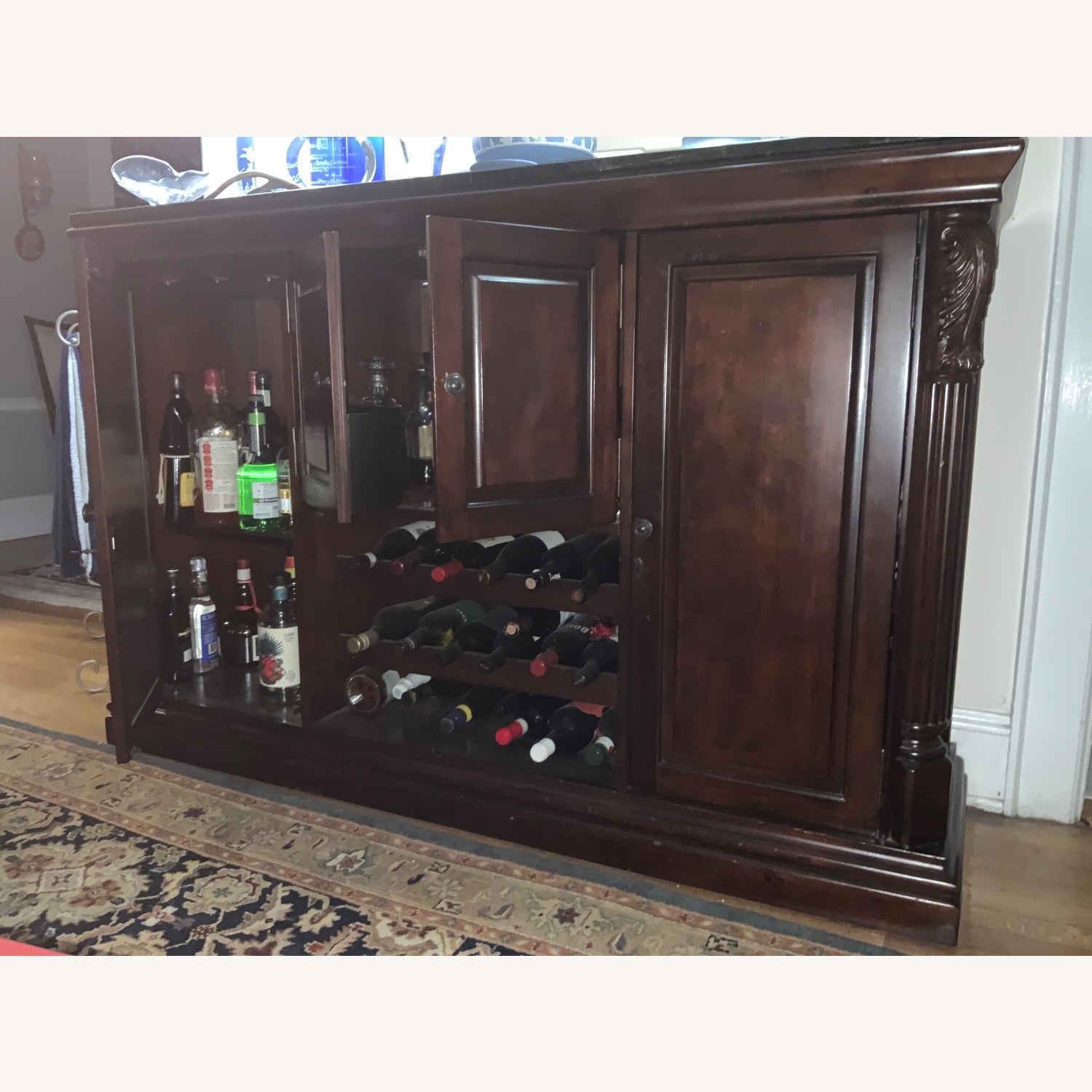 Traditional Mahogany Buffet Wine Storage - image-3