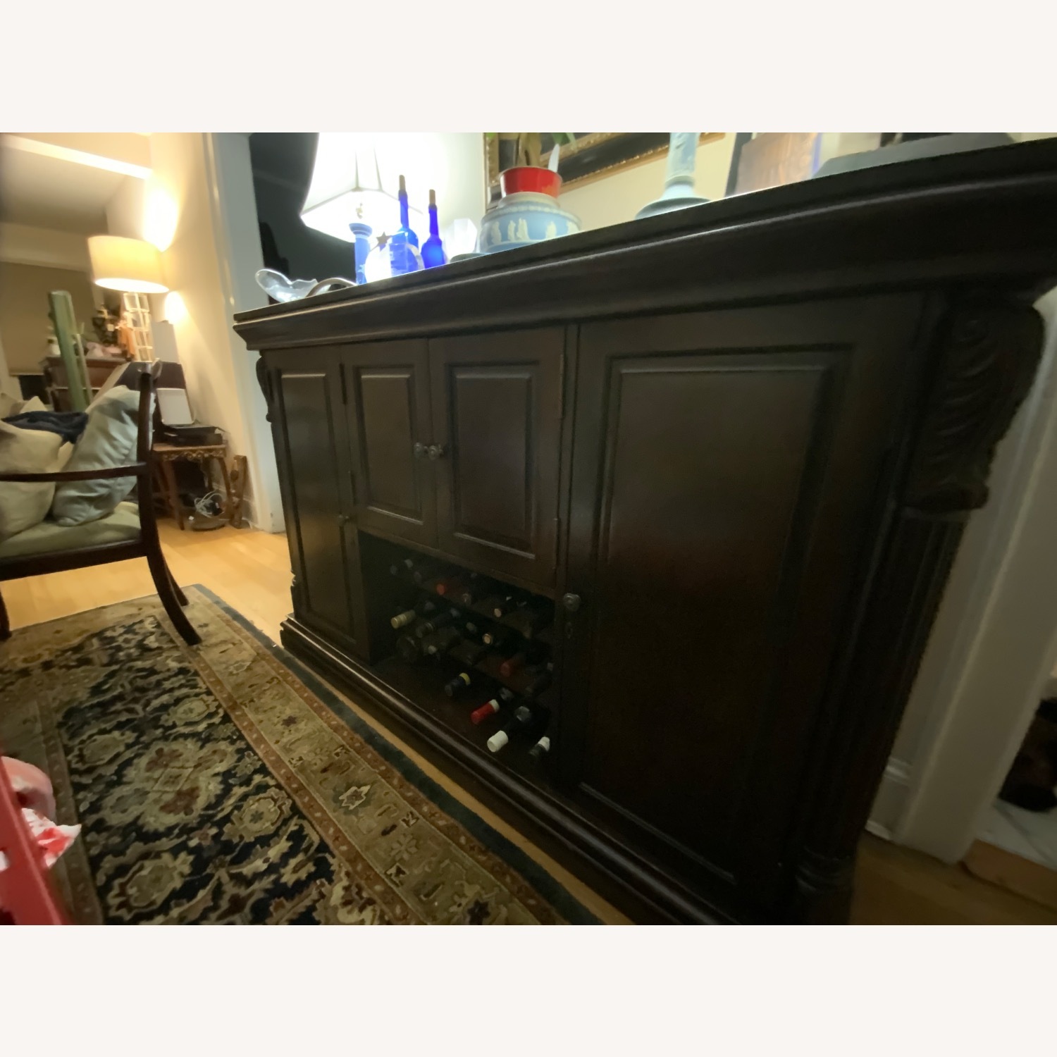 Traditional Mahogany Buffet Wine Storage - image-2