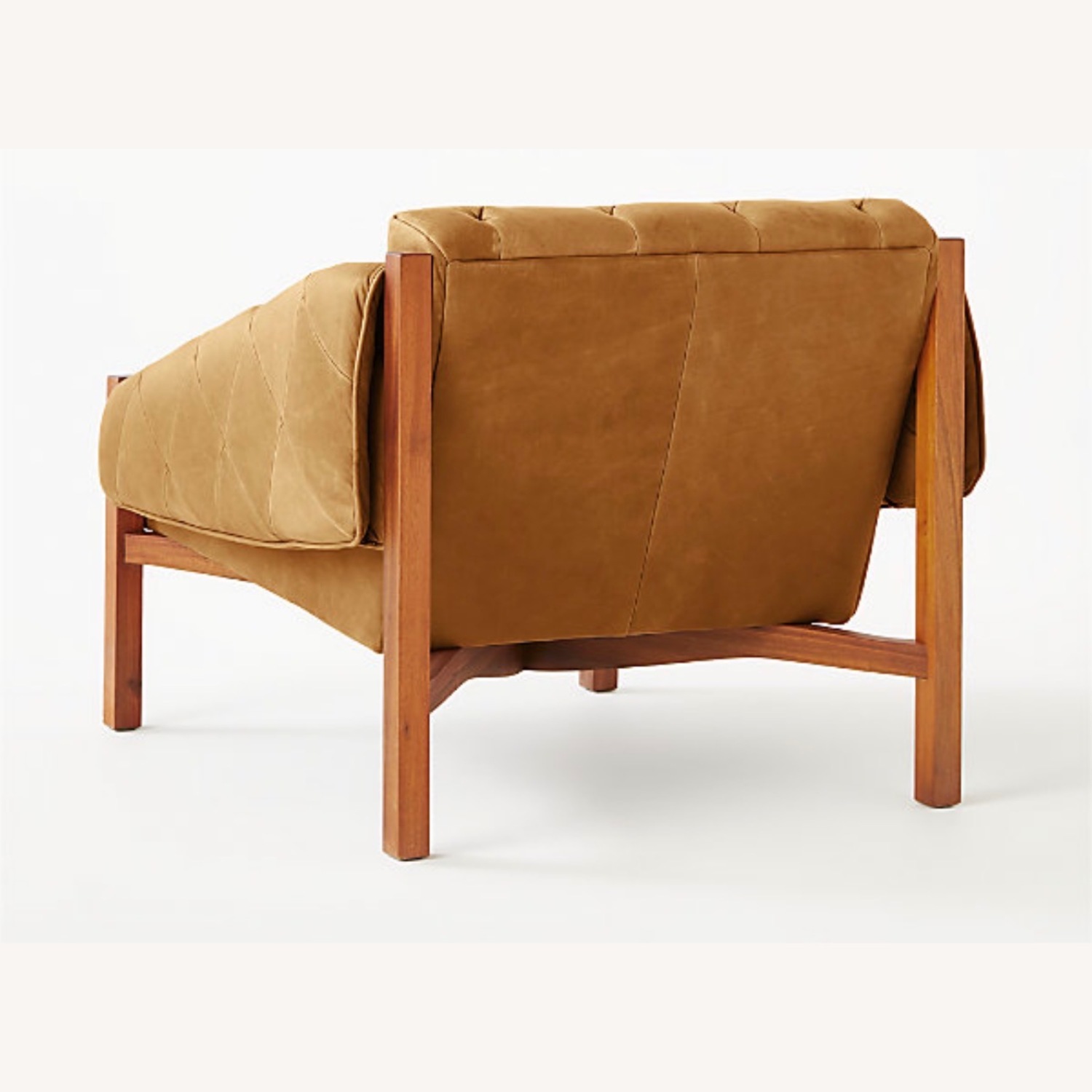 CB2 Abruzzo Brown Leather Tufted Chair - image-2