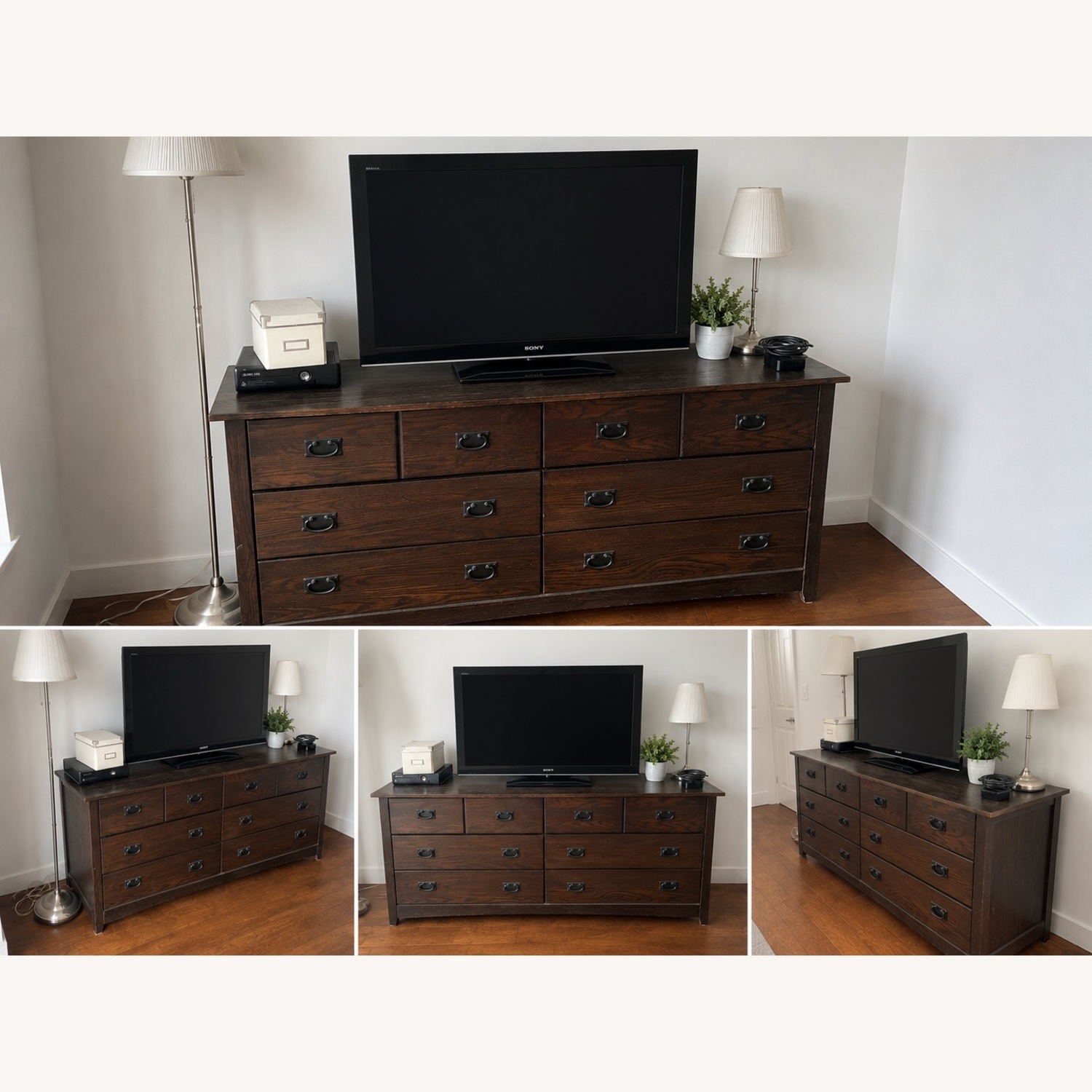 Dark Brown Wood Dresser - image-2