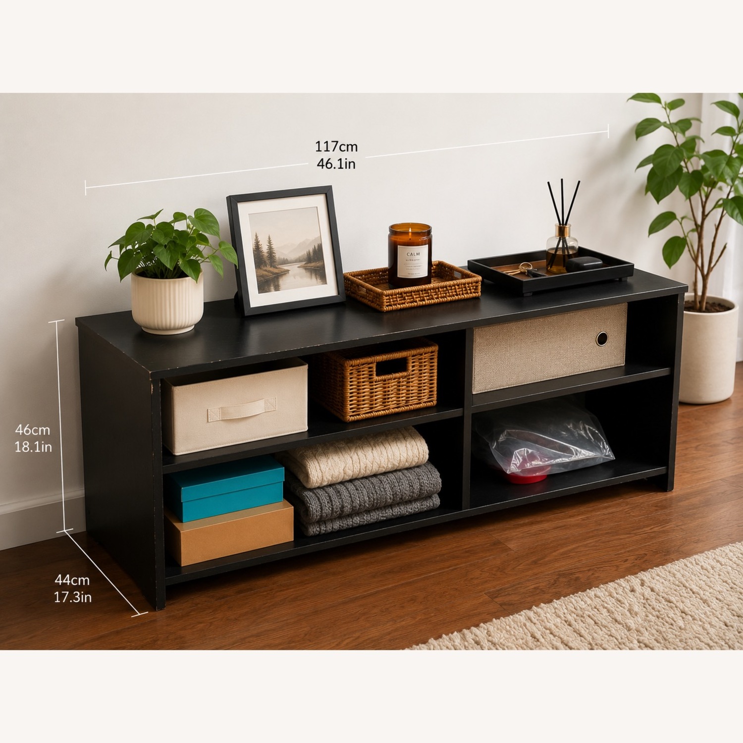 IKEA Black Wood Media Storage - image-3