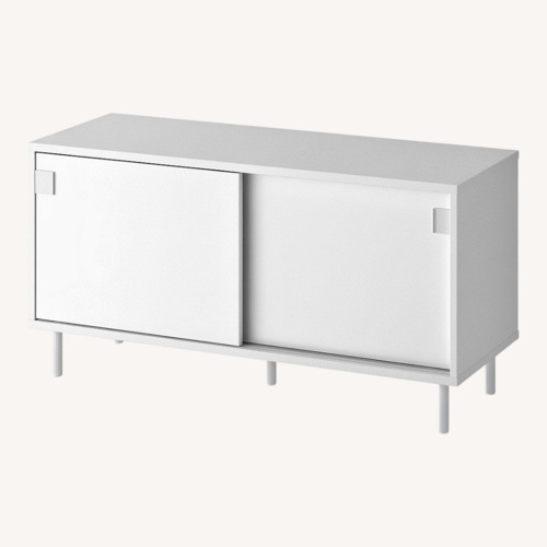 Used IKEA Mackapaer White Wood Media Storage for sale on AptDeco