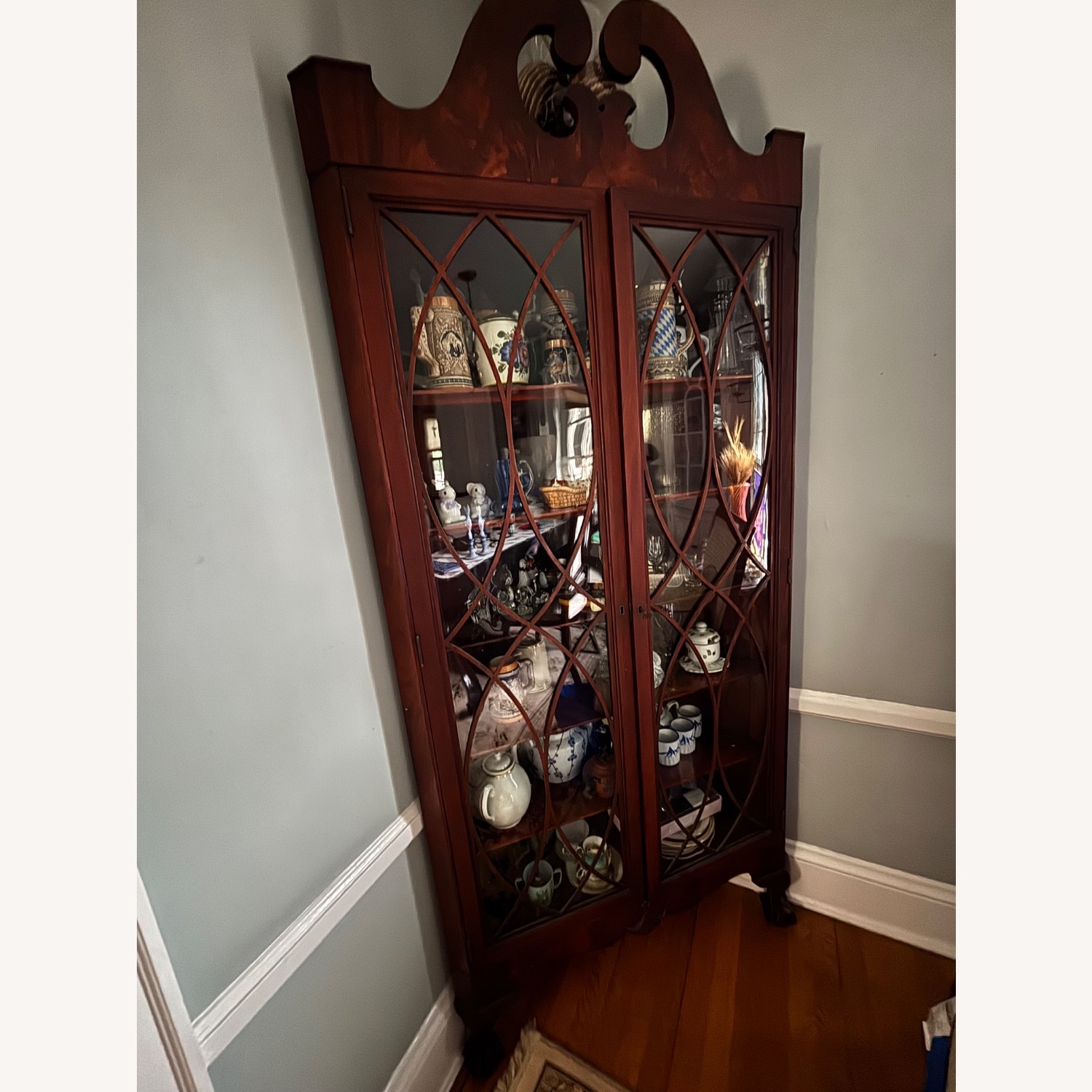 Mahogany Corner Curio Cabinet - image-2