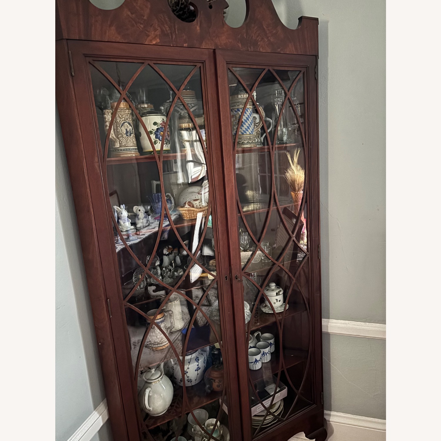 Mahogany Corner Curio Cabinet - image-3