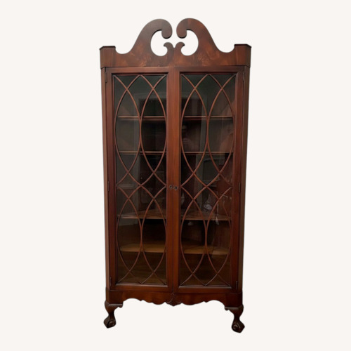 Used Mahogany Corner Curio Cabinet for sale on AptDeco