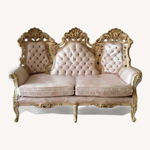 Used Antique Beige Gold and Pink Sofa for sale on AptDeco