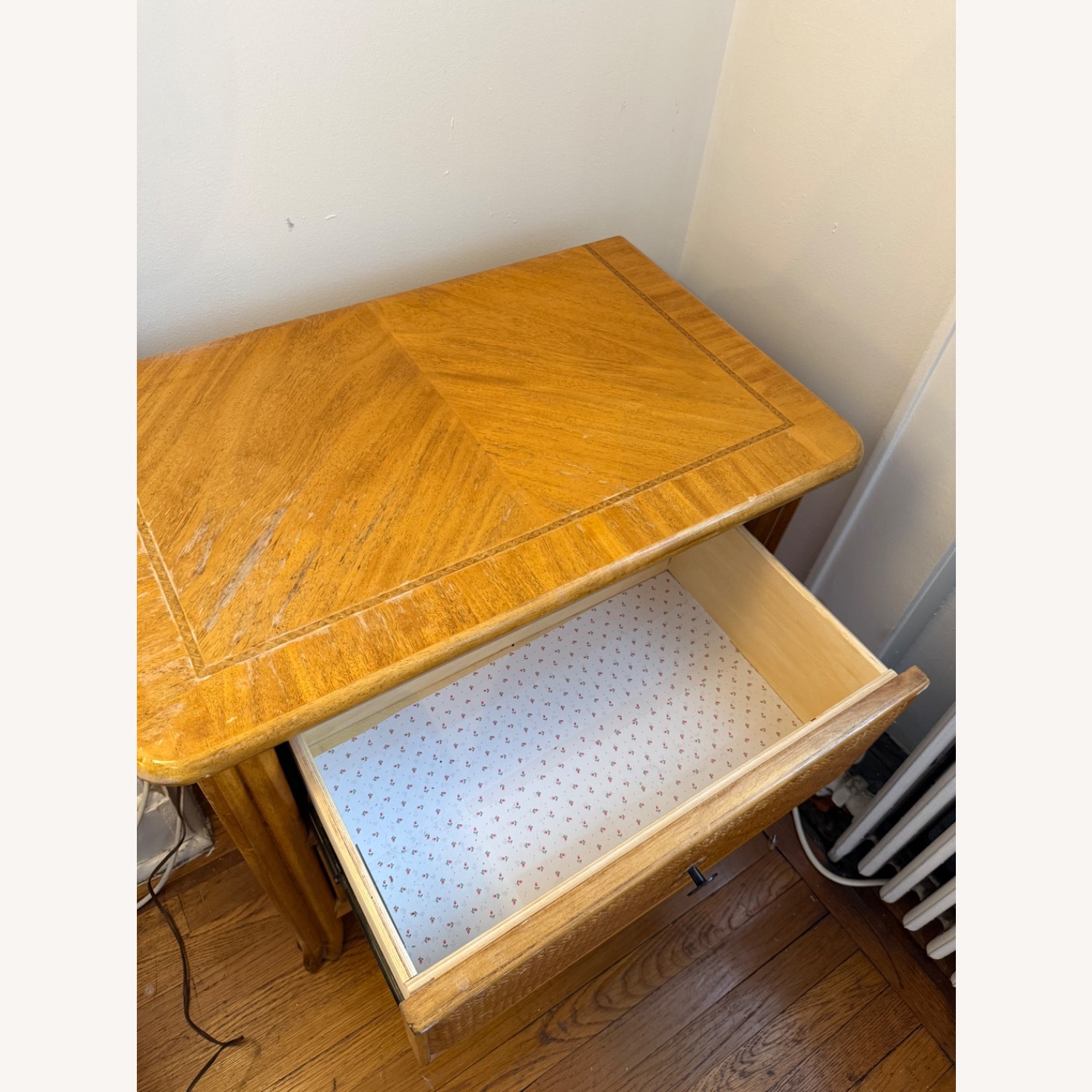 Antique Wood Nightstand - image-2