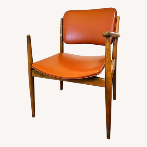 Used Antique Mcm Orange Wood Accent Chair for sale on AptDeco