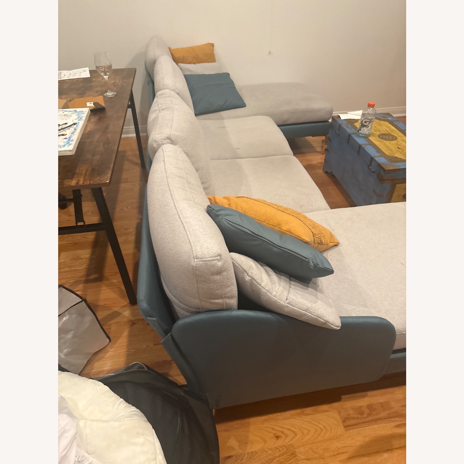Gray and Blue 3 Piece Couch - image-3
