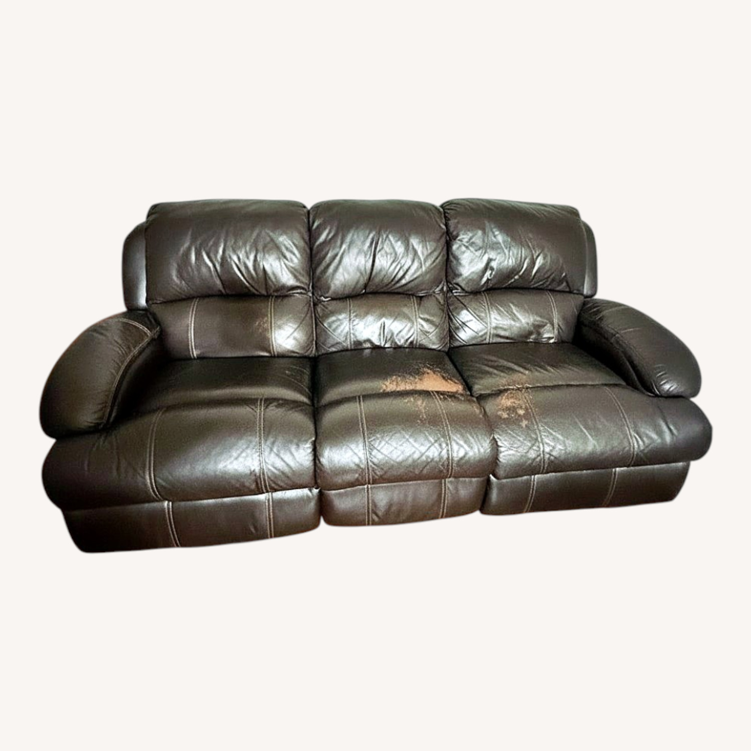 Black Leather Recliner Sofa - image-4