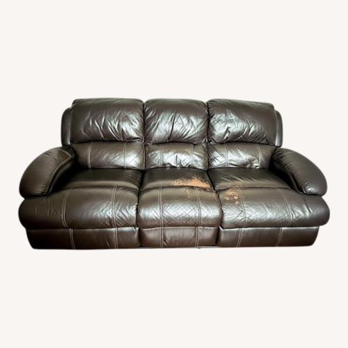 Used Black Leather Recliner Sofa for sale on AptDeco