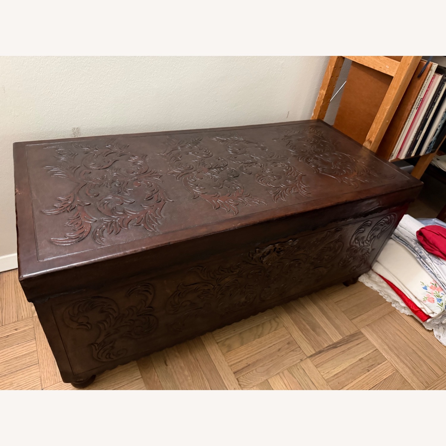 Dark Brown Leather Chest - image-1