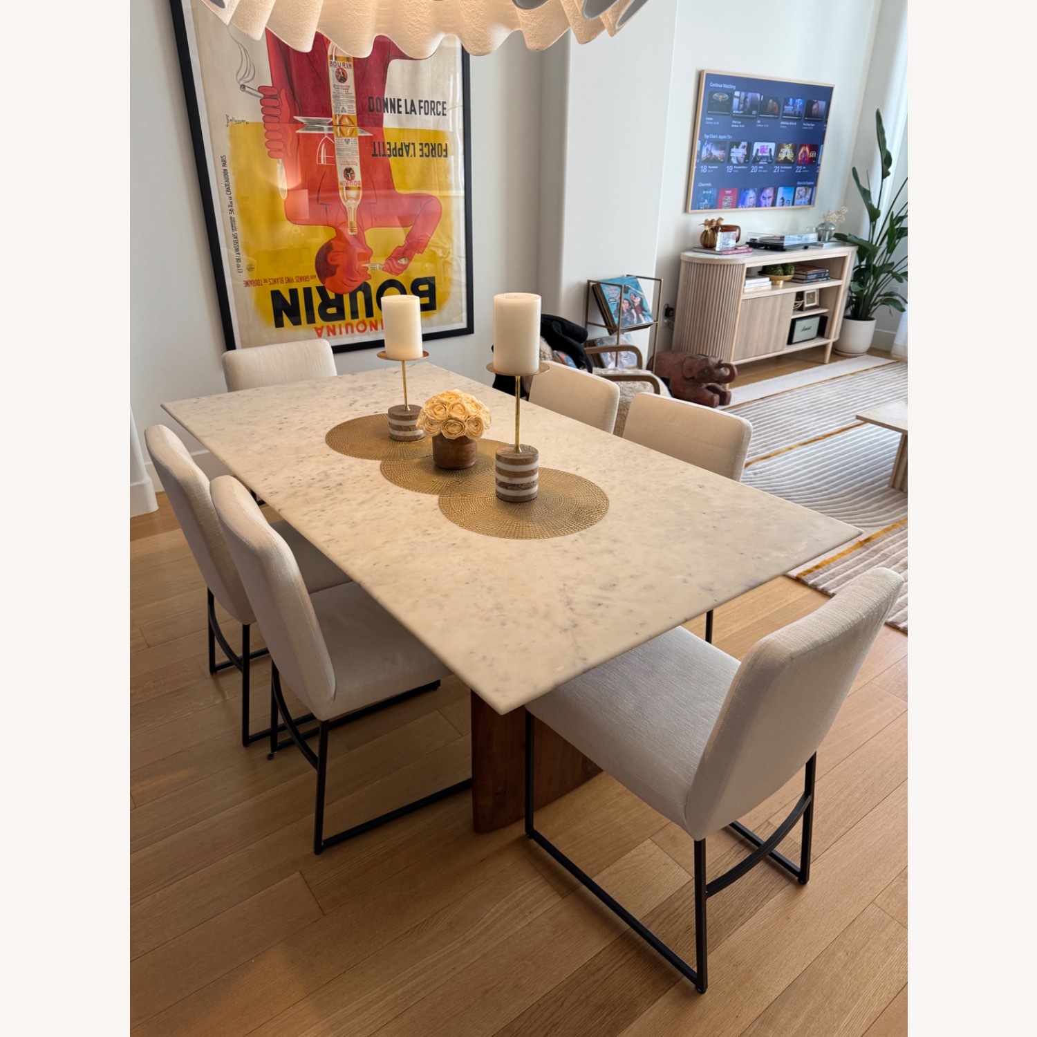West Elm Natural Fabric Dining Chairs (set of 6) - image-4