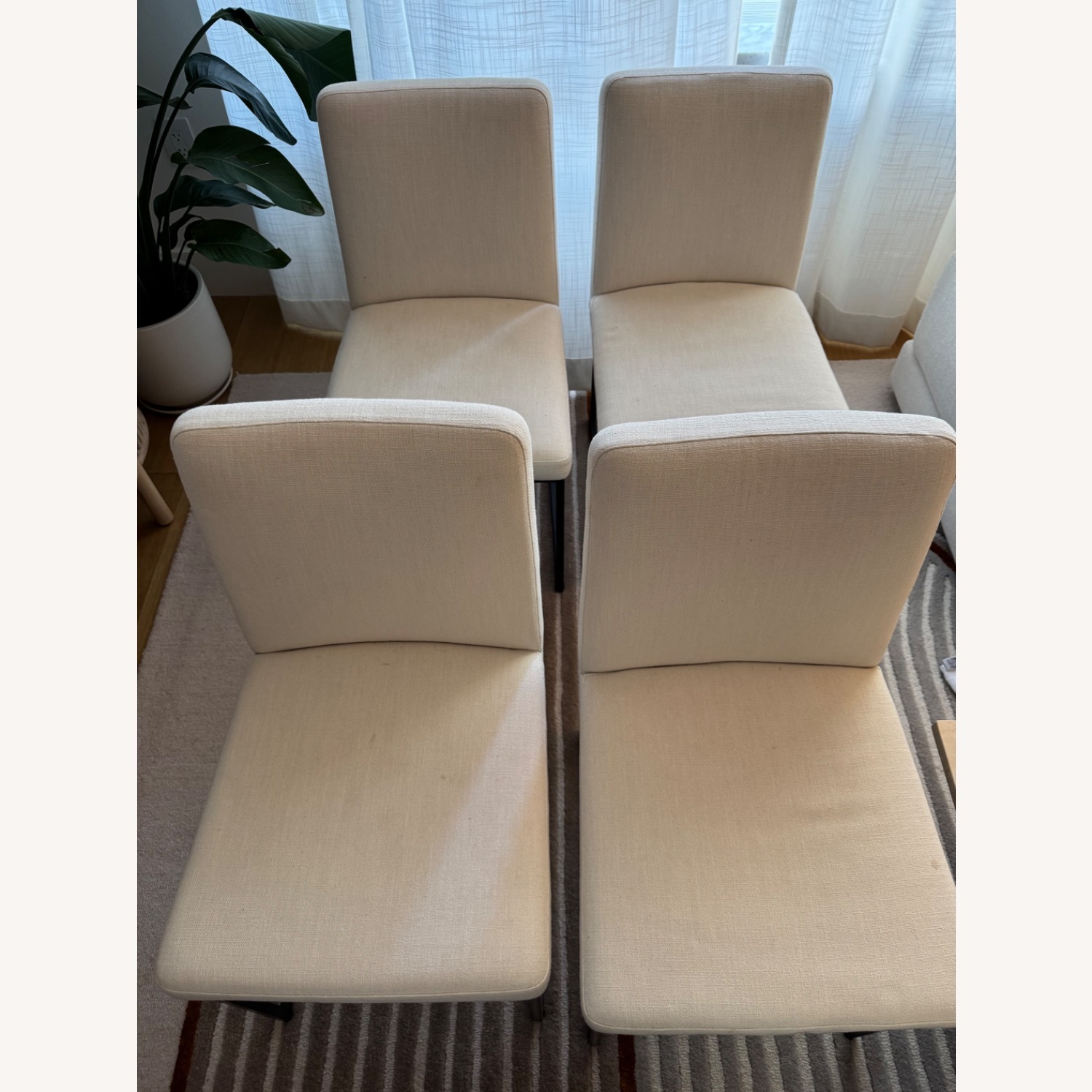 West Elm Natural Fabric Dining Chairs (set of 6) - image-3