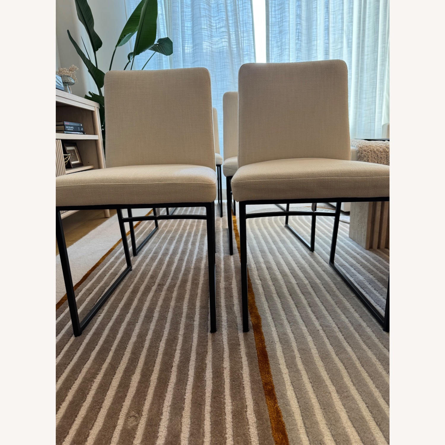 West Elm Natural Fabric Dining Chairs (set of 6) - image-8
