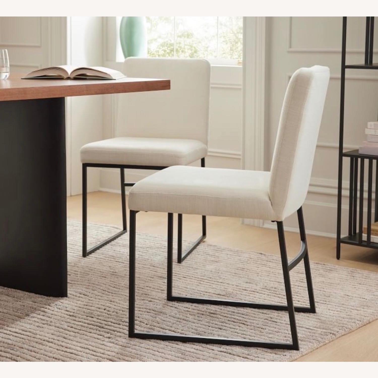 West Elm Natural Fabric Dining Chairs (set of 6) - image-1