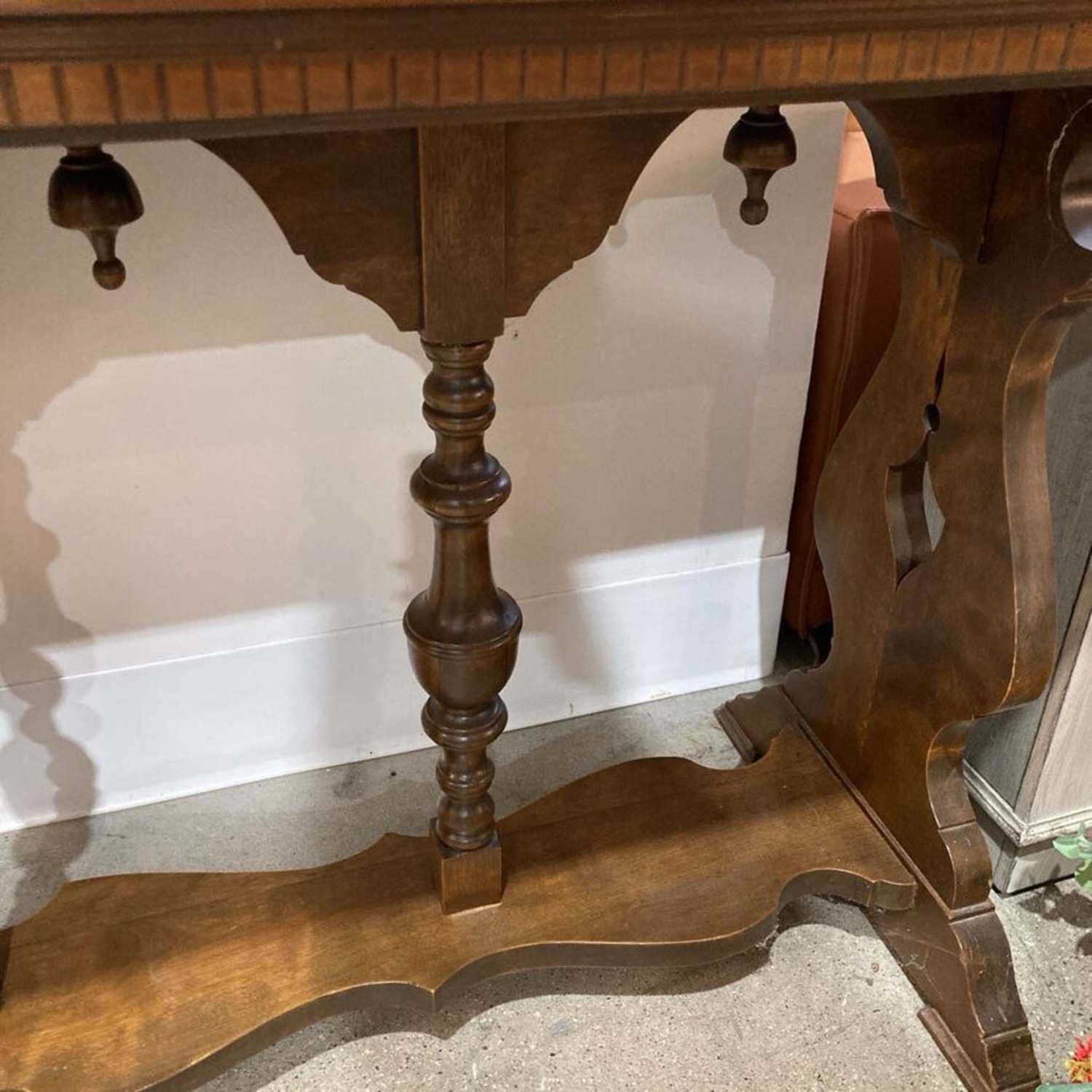 Imperial Style Trestle Wood Console Table - image-6