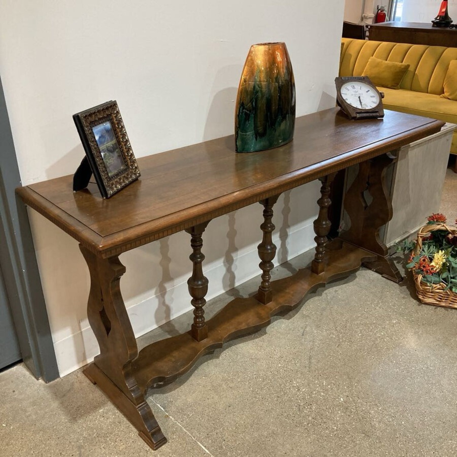 Imperial Style Trestle Wood Console Table - image-3