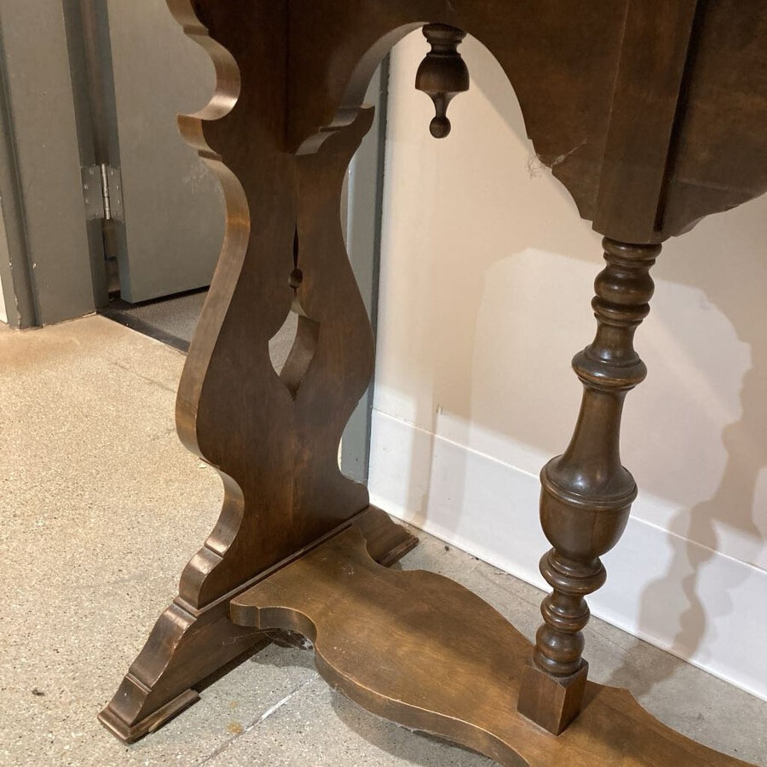 Imperial Style Trestle Wood Console Table - image-5
