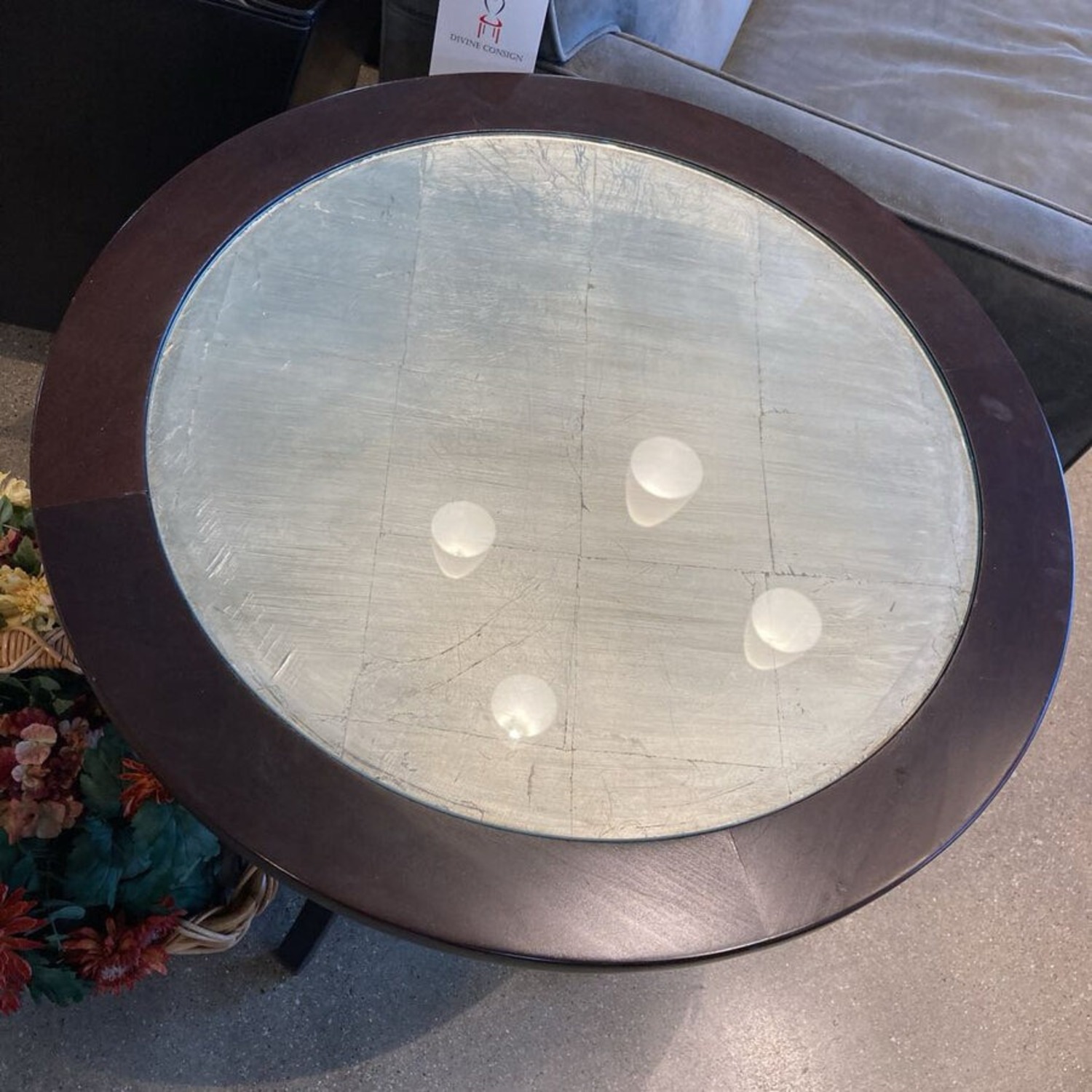 Flared Leg 2-Tier W Glass Insert Side Table - image-3