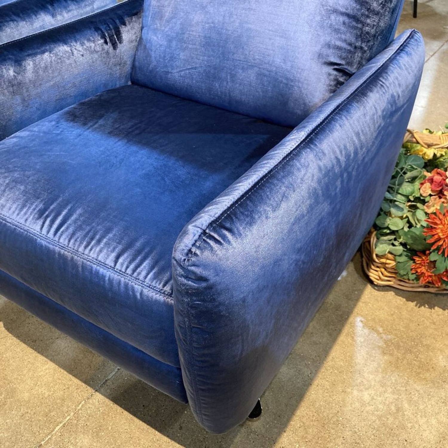 Blake Plush Velvet Swivel Manual Recliner - image-6