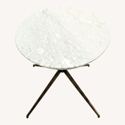 Used West Elm Oval Marble & Brass Coffee Table for sale on AptDeco