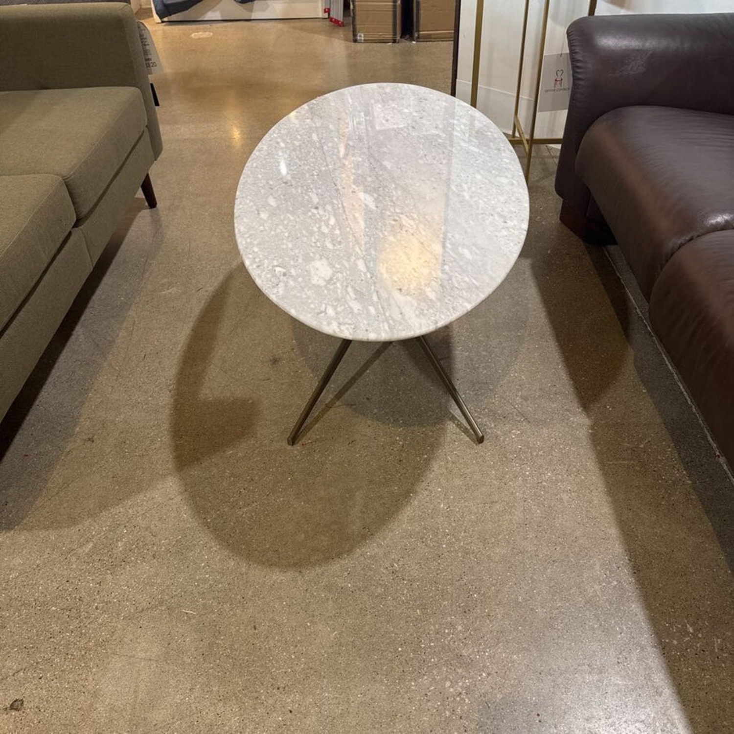 West Elm Oval Marble & Brass Coffee Table - image-2