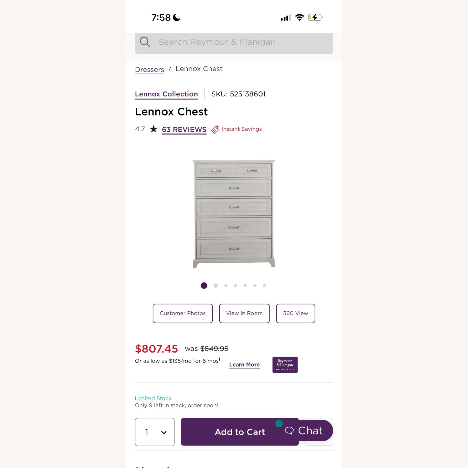 Raymour & Flanigan Lennox Natural Wood Dresser - image-2
