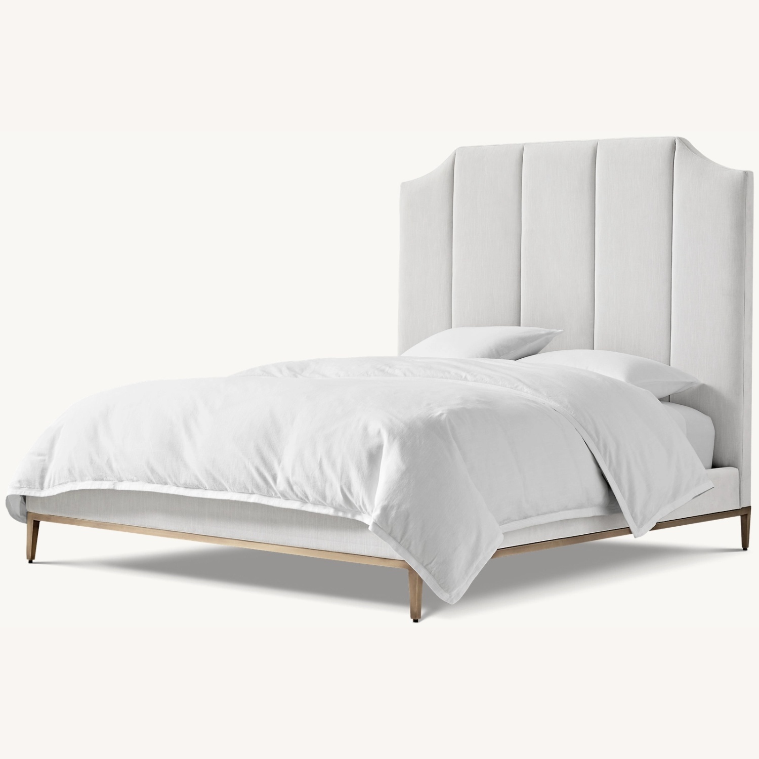 Sabine Upholstered Bed - Aged Brass - image-0