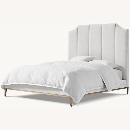 Used Sabine Upholstered Bed - Aged Brass for sale on AptDeco