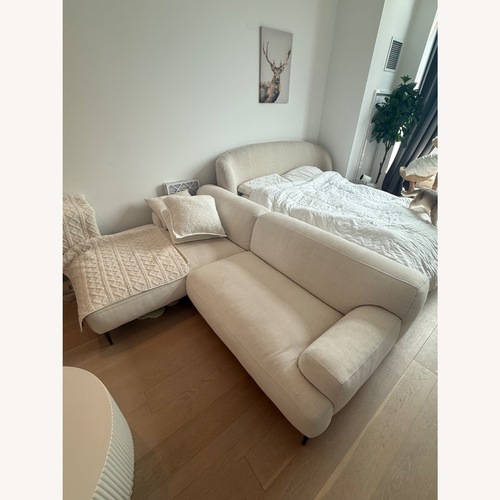 Used Article Abisko White Fabric 2 Piece Sectional for sale on AptDeco