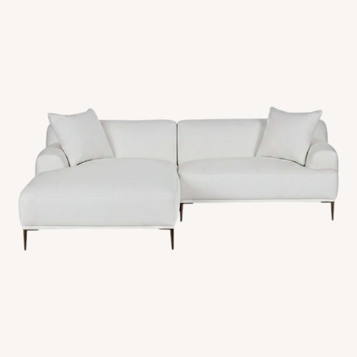 Used Article Abisko White Fabric 2 Piece Sectional for sale on AptDeco
