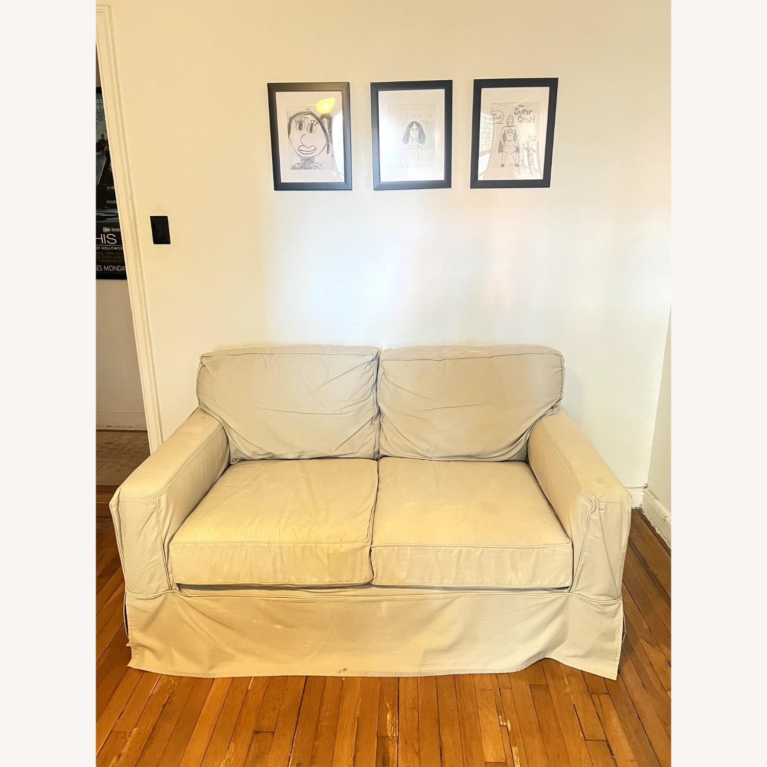 Pottery Barn Slip Covered Sofa - image-1