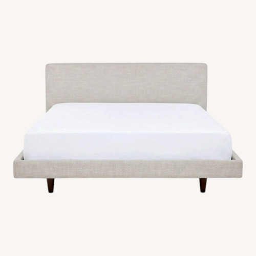 Used Article Tessu Light Gray Fabric Queen Bed for sale on AptDeco