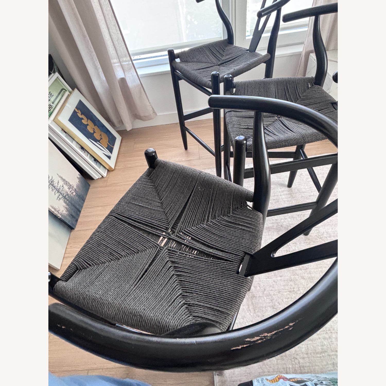 Black Wood Stools - image-2