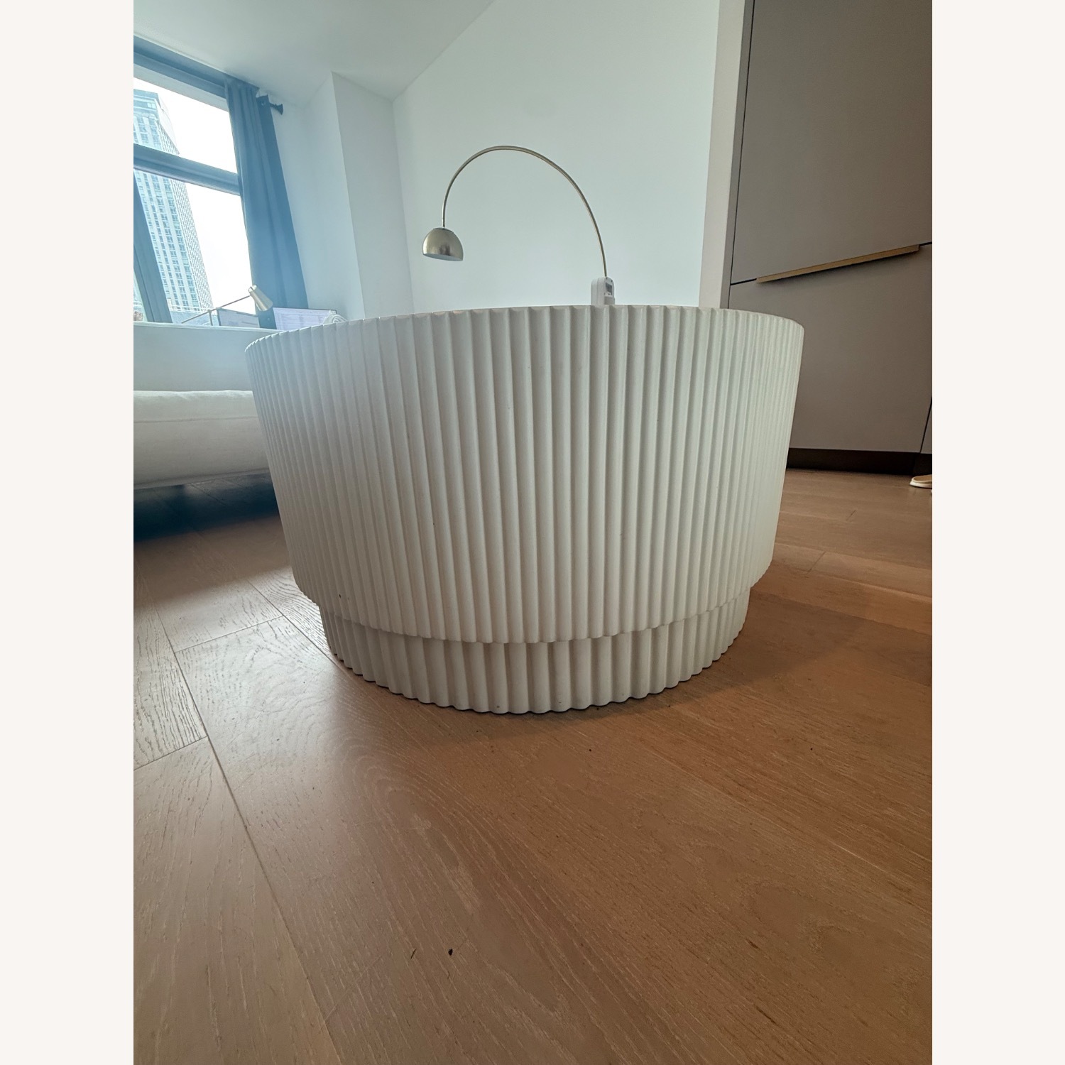 West Elm Fluted Ceramic Indoor/Outdoor Coffee Table - image-2