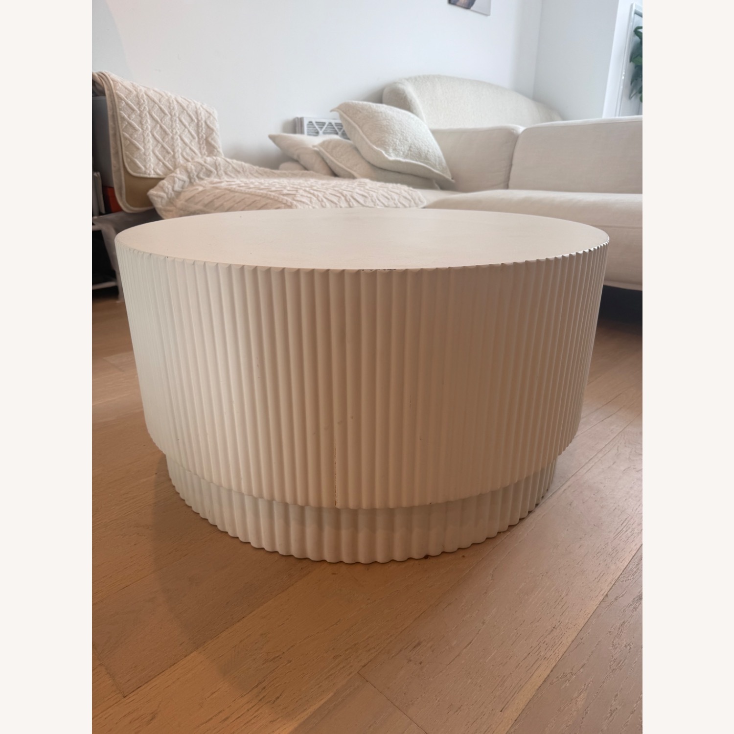 West Elm Fluted Ceramic Indoor/Outdoor Coffee Table - image-1