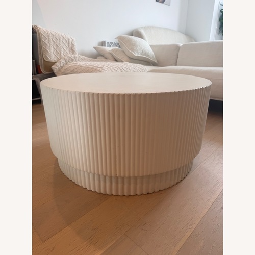 Used West Elm Fluted Ceramic Indoor/Outdoor Coffee Table for sale on AptDeco