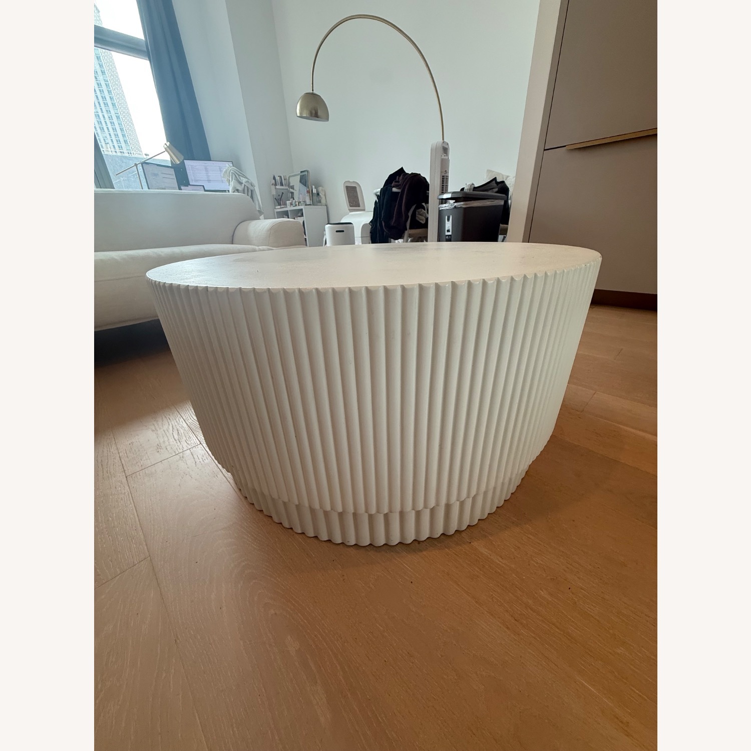 West Elm Fluted Ceramic Indoor/Outdoor Coffee Table - image-3