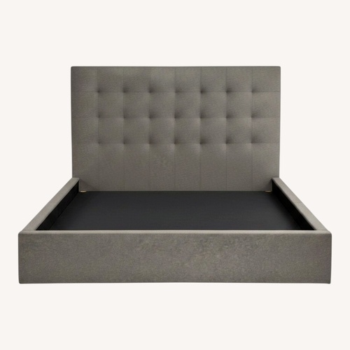 Used Room & Board Light Gray Fabric Queen Bed for sale on AptDeco