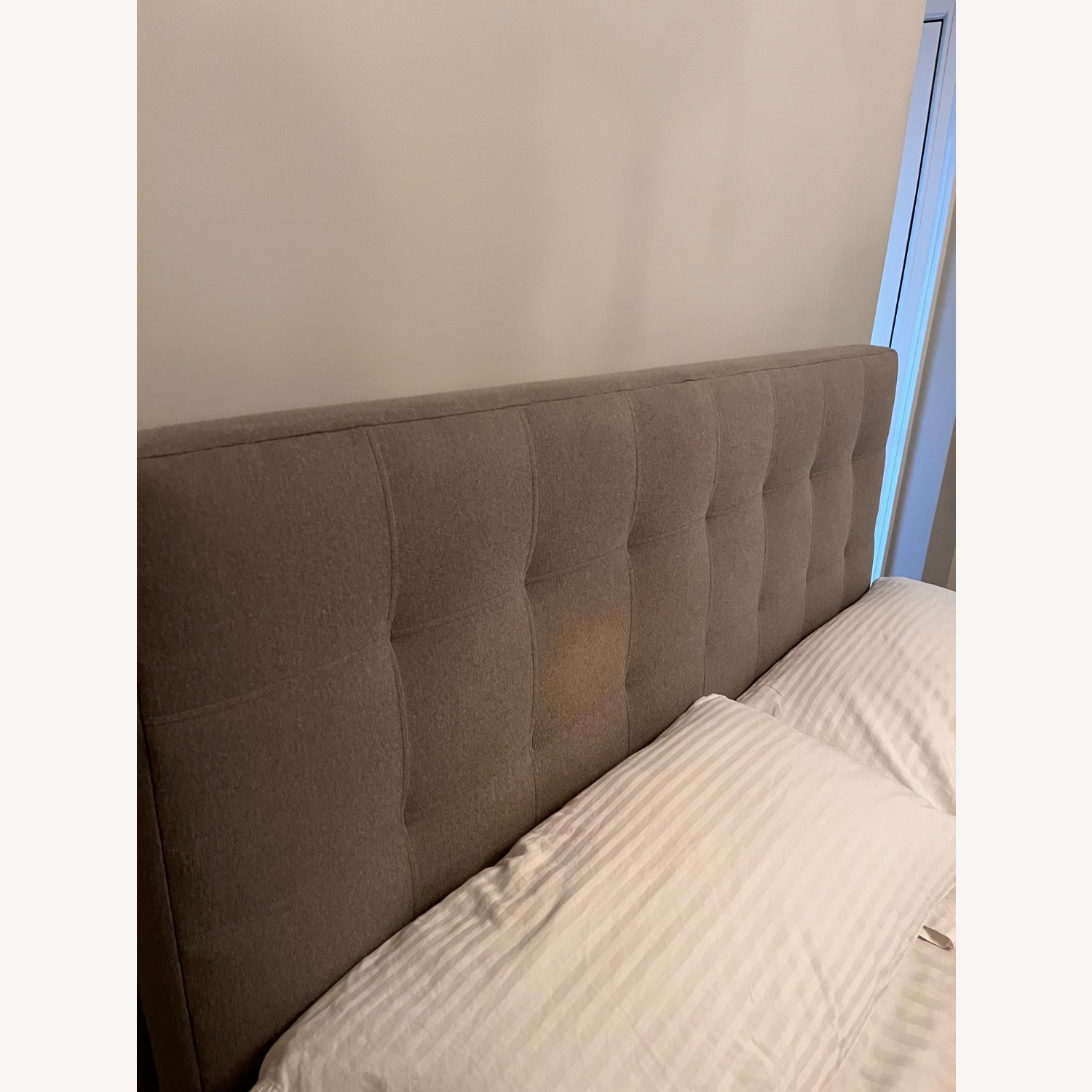 Room & Board Light Gray Fabric Queen Bed - image-4
