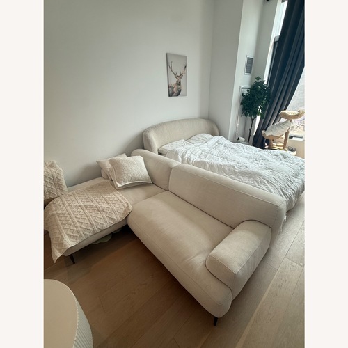 Used Article Kayra White Boucle Queen Bed for sale on AptDeco