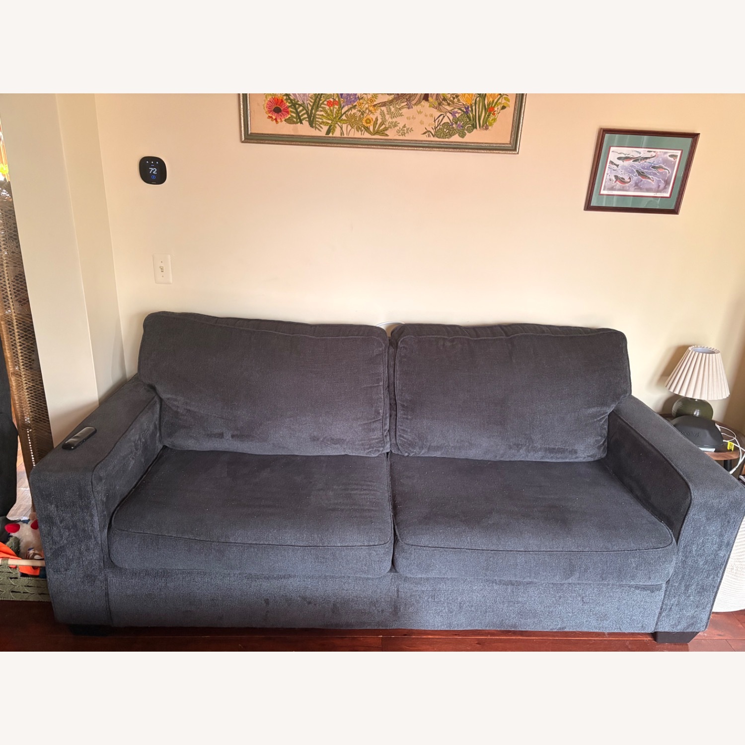 Ashley Furniture Altari Dark Gray Fabric 2 Seater Sofa - image-2